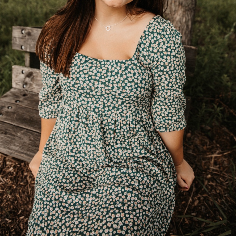 AE Printed Puff Sleeve Babydoll Dress